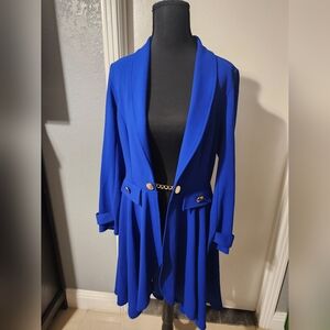 Trende Blue Flowy Lightweight Coat Size L